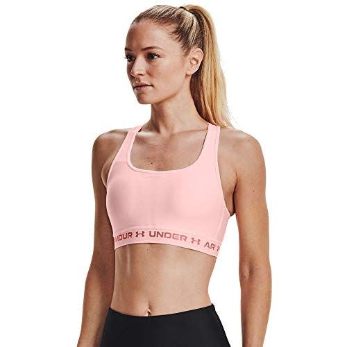 8) Under Armour Women's Crossback Mid Bra , Beta Tint (658)/Stardust Pink , X-Small