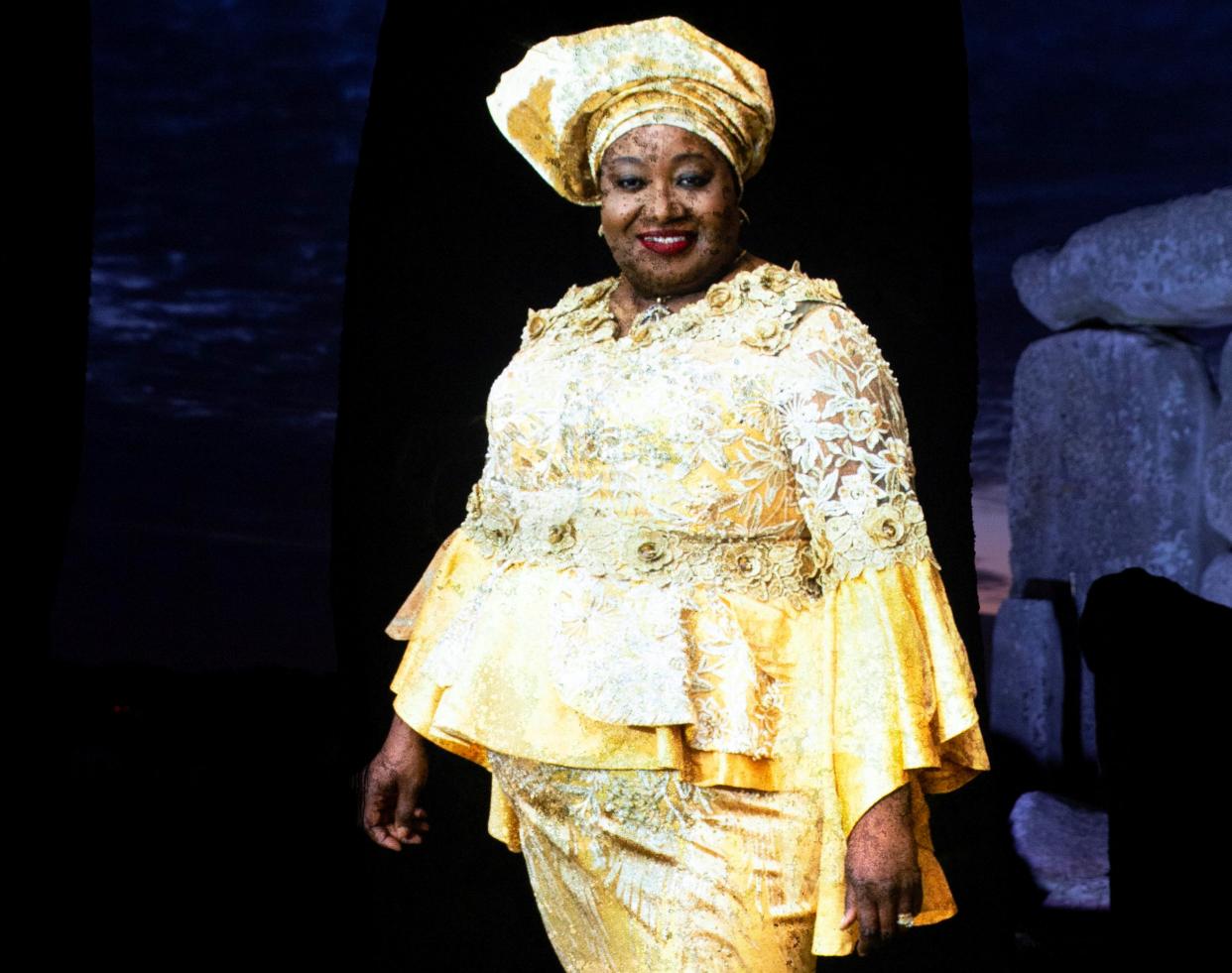 Equalities practitioner Uzo was among eight individuals whose image adorned Stonehenge's sarsen stones, in dedication to her work with The Race Council Cymru