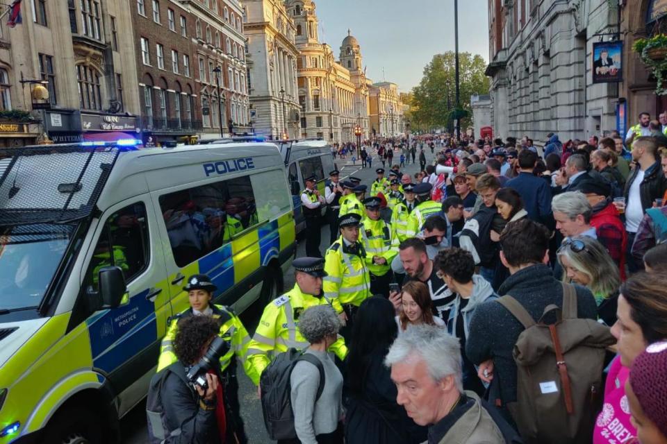 Counter protesters were pictured attending the march (Nick Charity)