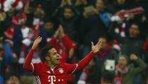 Football Soccer - Bayern Munich v Arsenal - UEFA Champions League Round of 16 First Leg - Allianz Arena, Munich, Germany - 15/2/17 Bayern Munich's Thiago Alcantara celebrates scoring their fourth goal Reuters / Michaela Rehle Livepic