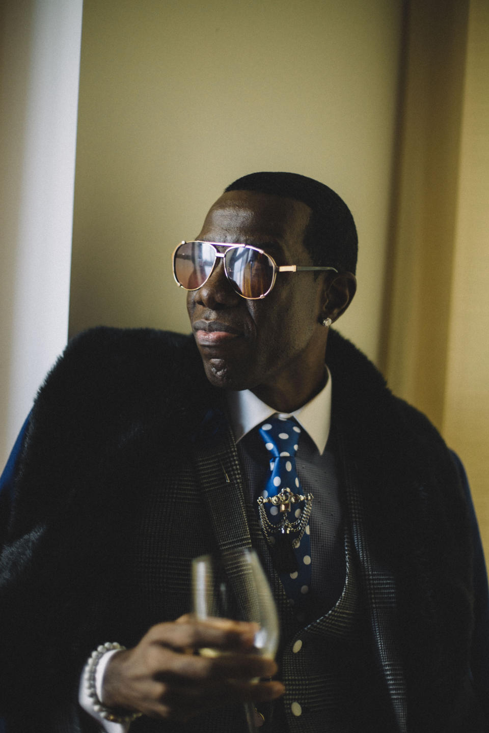 A man poses for a portrait during a Harlem Fashion Row event in New York in September 2022. The photo is part of a collection called “the Impact of Images” collection curated by Lead With Love, in collaboration with the studio and production company behind the film “Till.” (Noémie Tshinanga via AP)