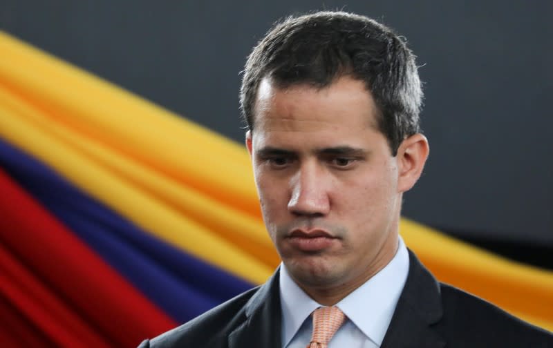 Venezuela's National Assembly President and opposition leader Juan Guaido, who many nations have recognised as the country's rightful interim ruler, takes part in a session of Venezuela's National Assembly in Caracas