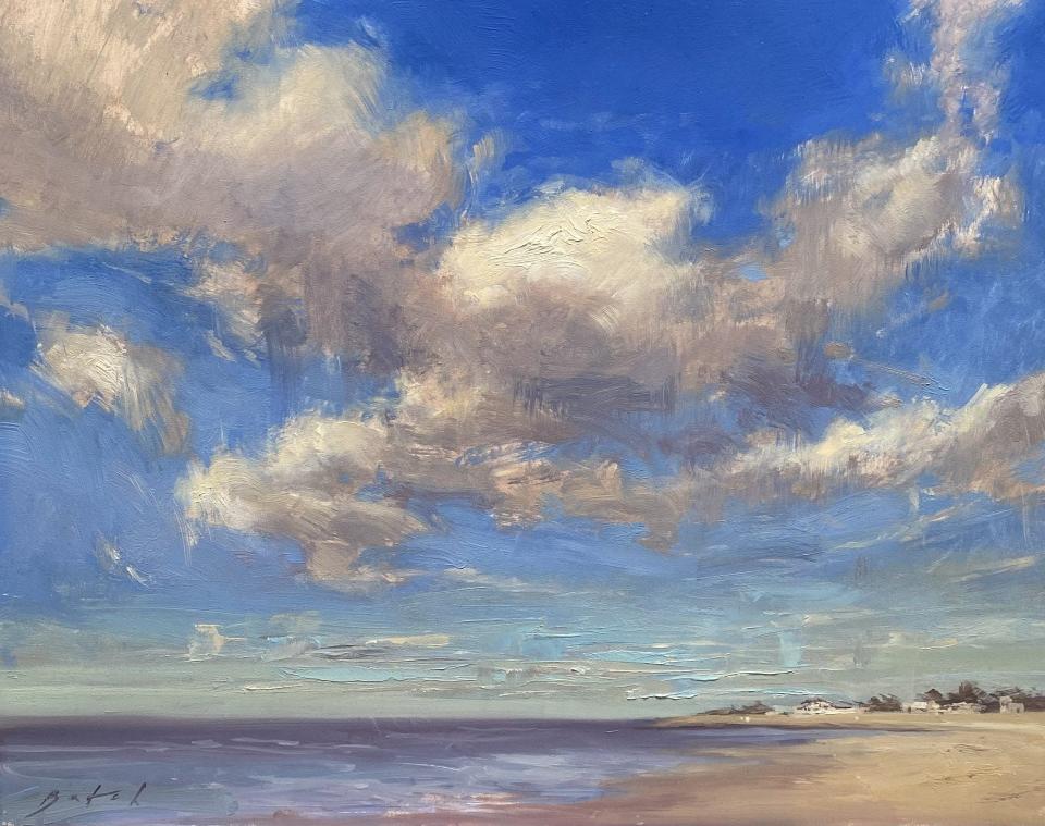 "Along the Beach" by Paul Batch is one of the paintings on display at Addison Art Gallery.