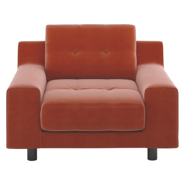 <p><i><a href="http://www.habitat.co.uk/hendricks-orange-velvet-armchair-289773" rel="nofollow noopener" target="_blank" data-ylk="slk:Habitat, £795;elm:context_link;itc:0;sec:content-canvas" class="link ">Habitat, £795</a></i></p>