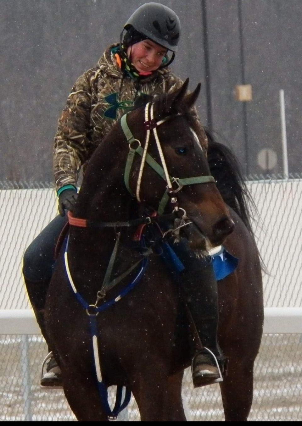 Cassie Dempsey's boss at JACK Thistledown Racino, Nick Corbisello, praises her for her ability to handle horses and how much she cares about her work as an assistant starter.