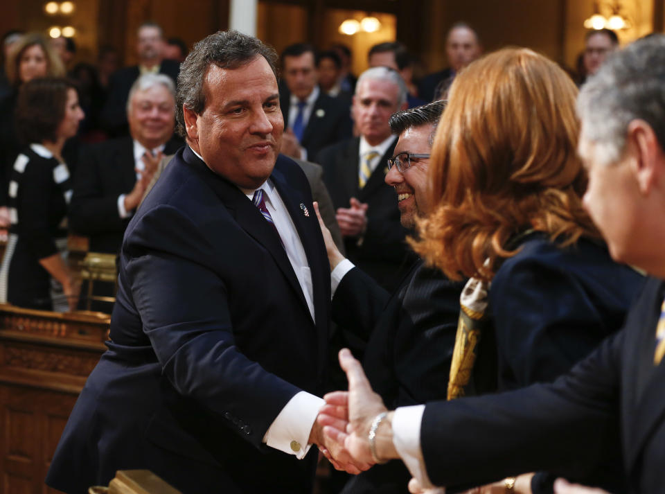 TRENTON, NJ - FEBRUARY 25:   New Jersey Gov. Chris Christie delivers his budget address for fiscal year 2015 to the Legislature,  February 25, 2014 at the Statehouse in Trenton, New Jersey. The $34.4 billion state budget proposes increased spending for schools and healthcare and also includes the largest -ever payment to the public worker pension fund. (Photo by Jeff Zelevansky/Getty Images)