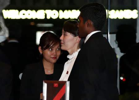 Kim Yo Jong, sister of North Korea's leader Kim Jong Un, visits The Marina Bay Sands hotel in Singapore, June 11, 2018. REUTERS/Edgar Su