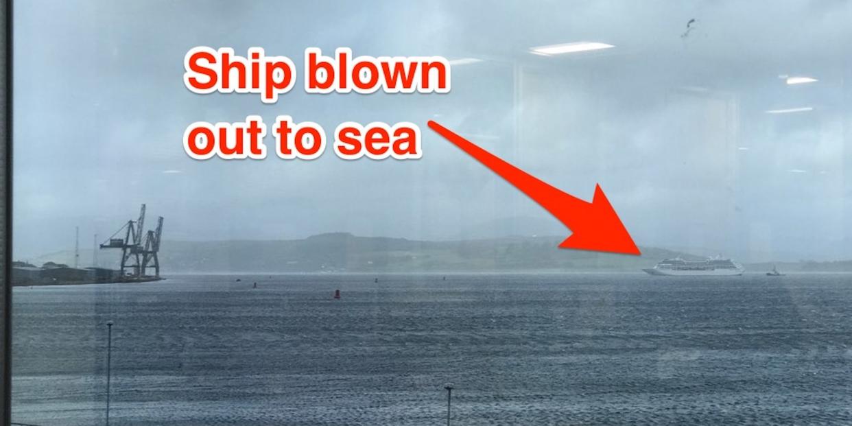 Greenock ship blown off course