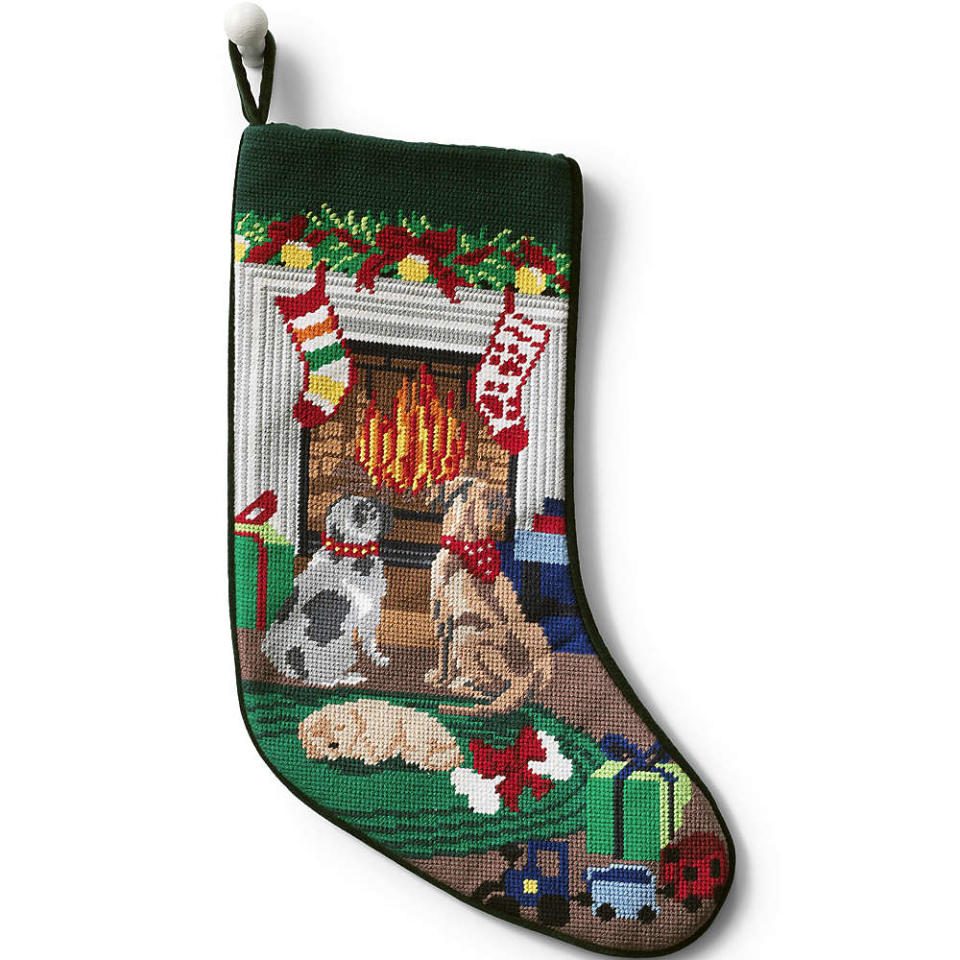 <p><a href="https://go.redirectingat.com?id=74968X1596630&url=https%3A%2F%2Fwww.landsend.com%2Fproducts%2Fneedlepoint-personalized-christmas-stocking%2Fid_27370&sref=https%3A%2F%2Fwww.thepioneerwoman.com%2Fhome-lifestyle%2Fpets%2Fg37677370%2Fdog-christmas-stockings%2F" rel="nofollow noopener" target="_blank" data-ylk="slk:Shop Now;elm:context_link;itc:0;sec:content-canvas" class="link ">Shop Now</a></p><p>'By the Fire' Needlepoint Christmas Stocking</p><p>landsend.com</p><p>$39.95</p><span class="copyright">Landsend</span>