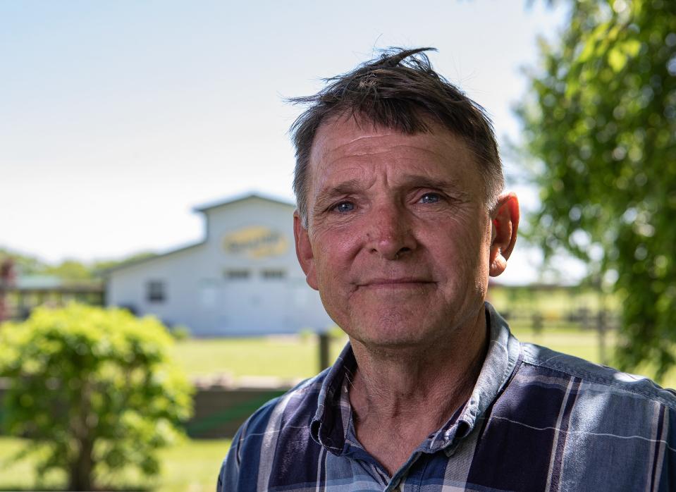 Republican state Senate candidate Ed Gallrein on the Gallrein farm in Shelbyville, Ky. Gallrein is running against Aaron Reed and incumbent Adrienne Southerworth in the May 21 Kentucky Primary Election for Senate District 7. May 5, 2024