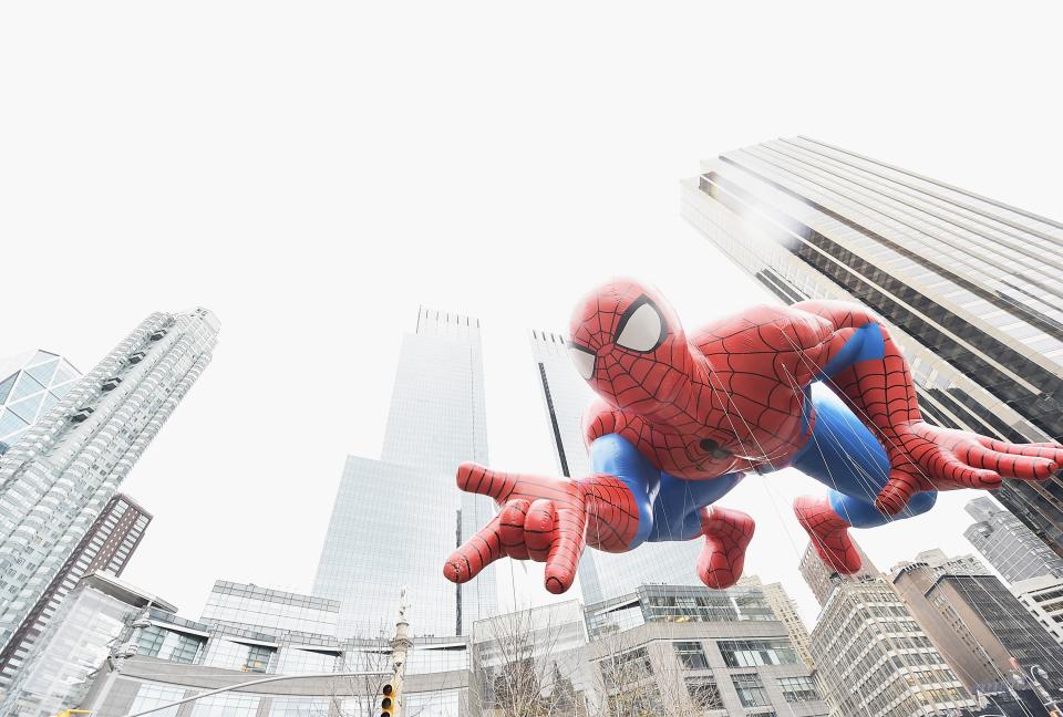 The Spiderman balloon passes by during the 88th annual Macy's Thanksgiving Day Parade. (Getty)