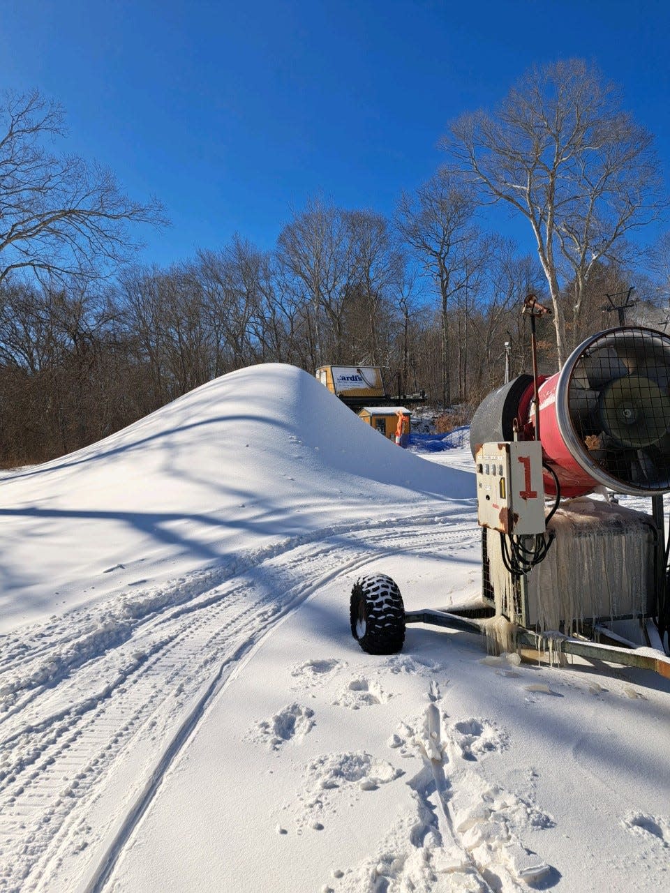 Snow-making machines have become more efficient in recent years, helping ski areas like Yawgoo make up for a lack of snow.