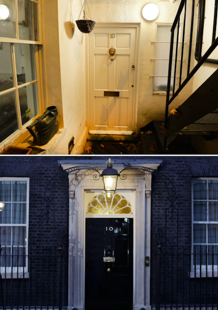 Different doors: The letter was intended to reach 10 Downing Street (below) rather than 10 Danbury Street (PA)