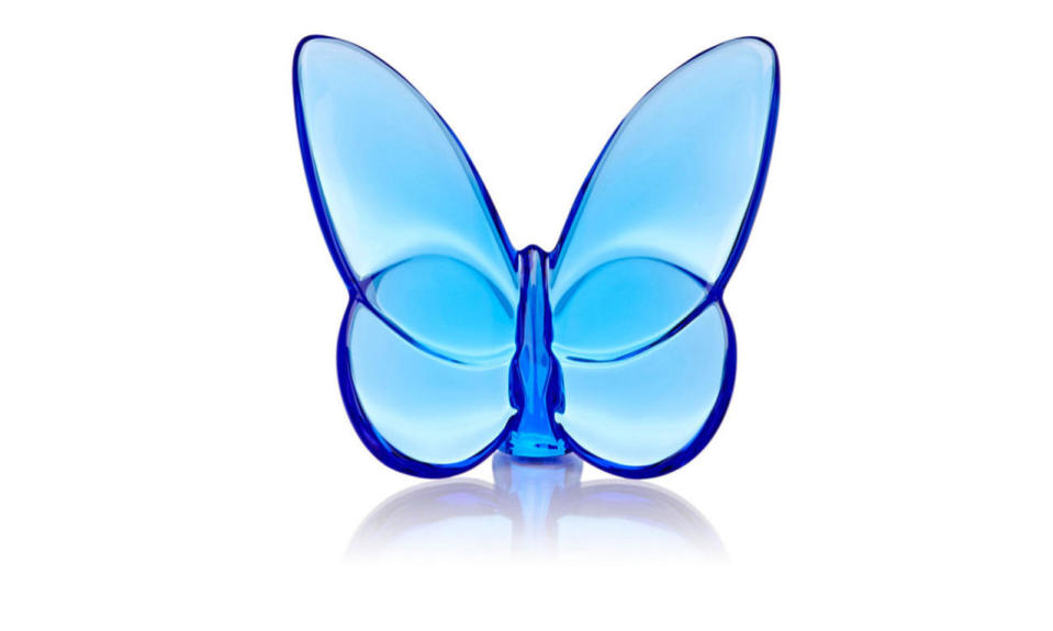 <p>‘Lucky’ Butterfly, $130, <a href="http://www.neimanmarcus.com/Baccarat-Lucky-Butterfly/prod76000015/p.prod" rel="nofollow noopener" target="_blank" data-ylk="slk:neimanmarcus.com;elm:context_link;itc:0;sec:content-canvas" class="link ">neimanmarcus.com</a></p>