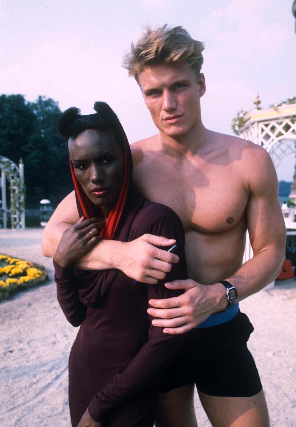 <p>‘Grace was going to kill me or worse’ – Lundgren and Grace Jones in 1985</p>Rex