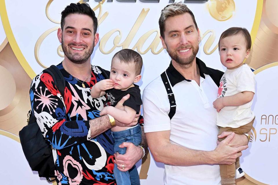 <p>Axelle/Bauer-Griffin/FilmMagic</p> Michael Turchin, Violet Betty, Lance Bass and Alexander James attend the 2023 Gold Meets Golden 10th Anniversary Year Event at Virginia Robinson Gardens on February 4, 2023 