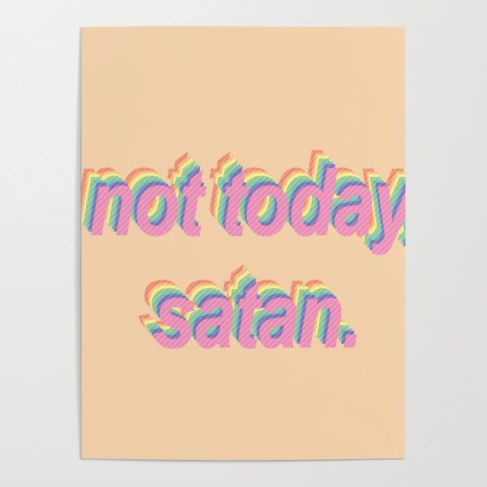 ‘Not Today Satan’ Pop Art Poster