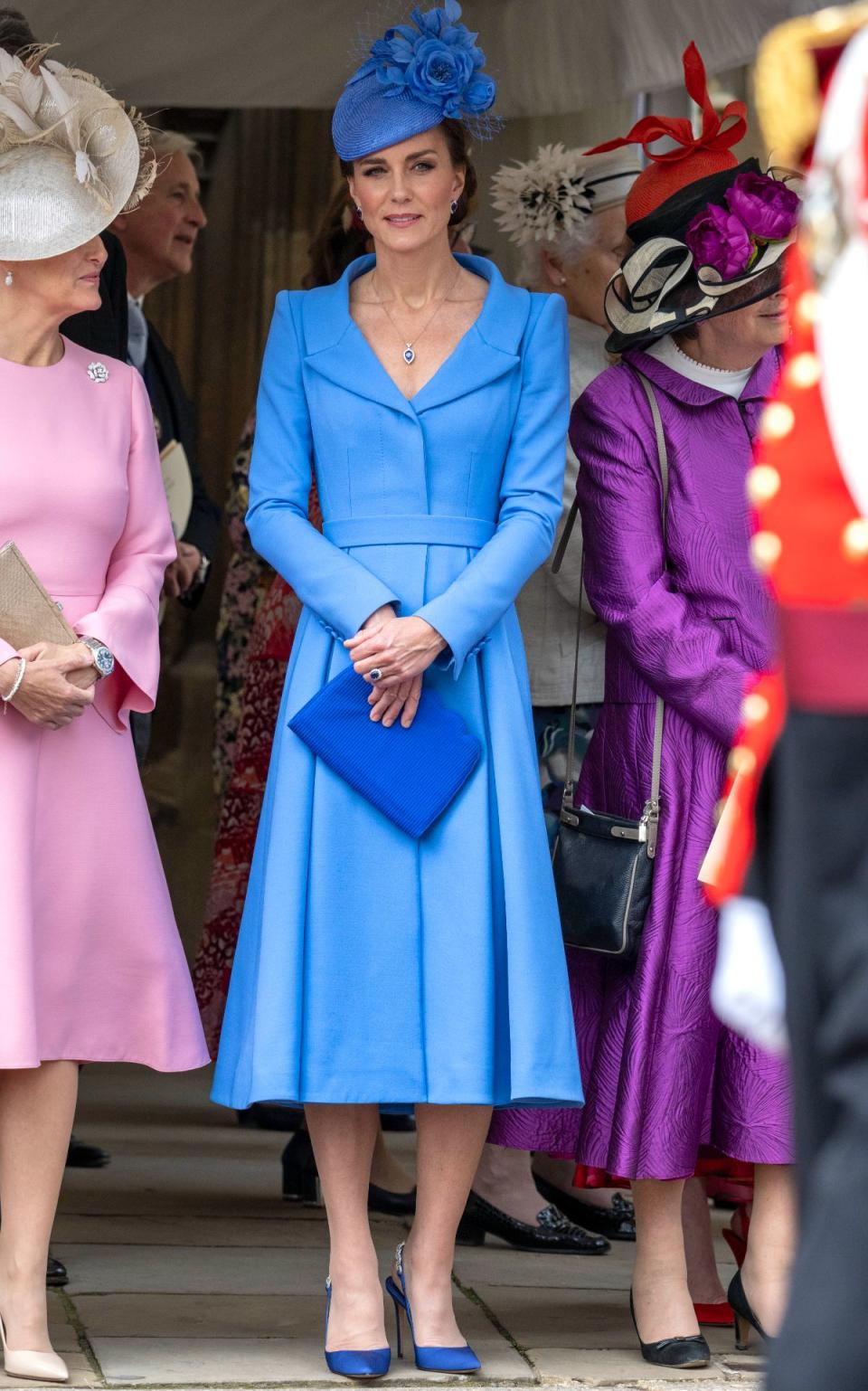 Kate Middleton in blue at The Order Of The Garter Service at St George’s Chapel. - Credit: SplashNews.com