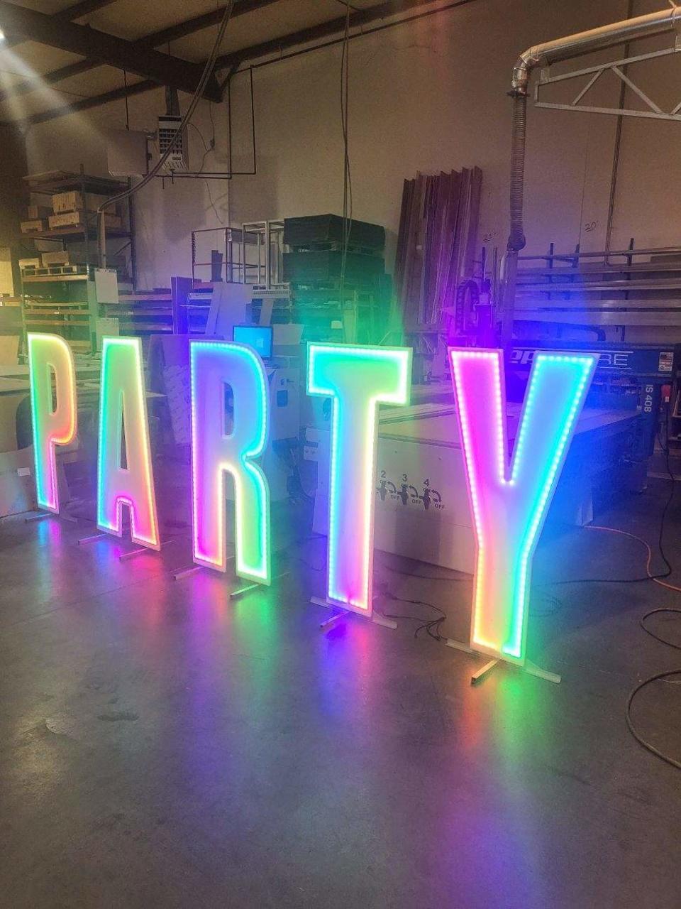 Lighted letters can make an event special.