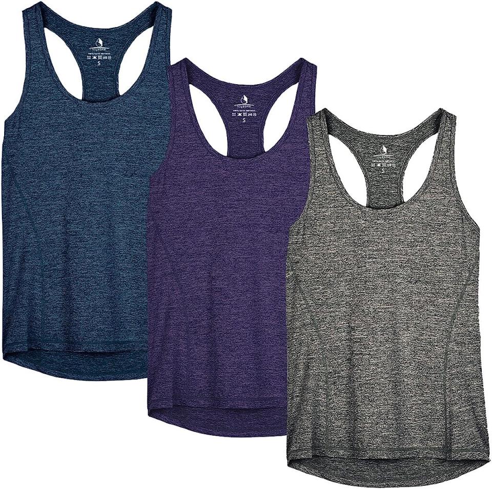 Icyzone Workout Tank Tops, Pack of 3. Image via Amazon.