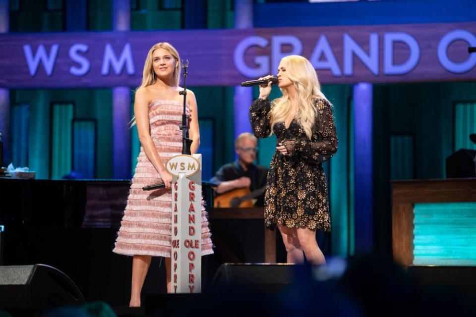 Kelsea Ballerini and Carrie Underwood | Chris Hollo/Grand Ole Opry