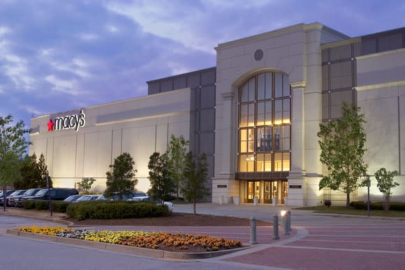 The exterior of a Macy's store