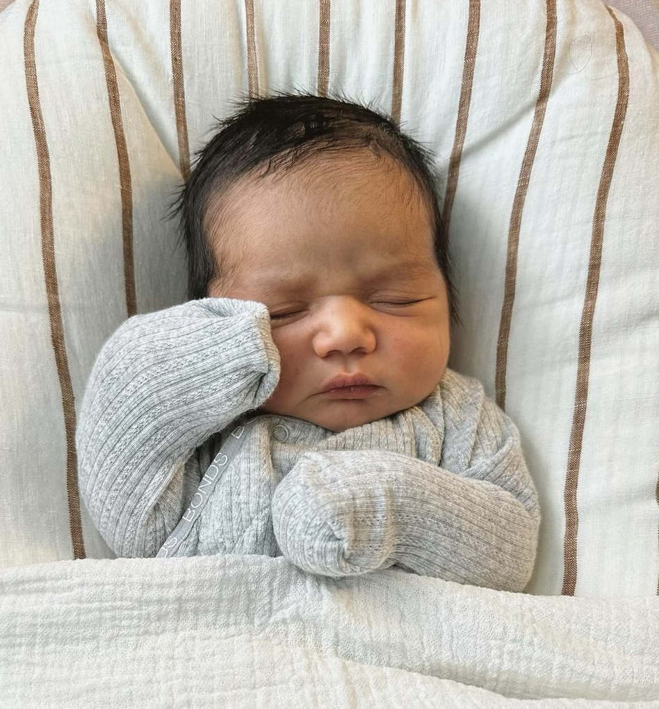 The couple are yet to announce the name of their first boy. Image: Latrell Mitchell's Instagram