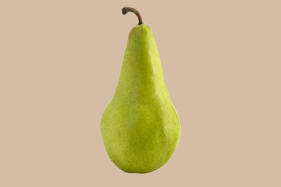 Concorde pear on brown background