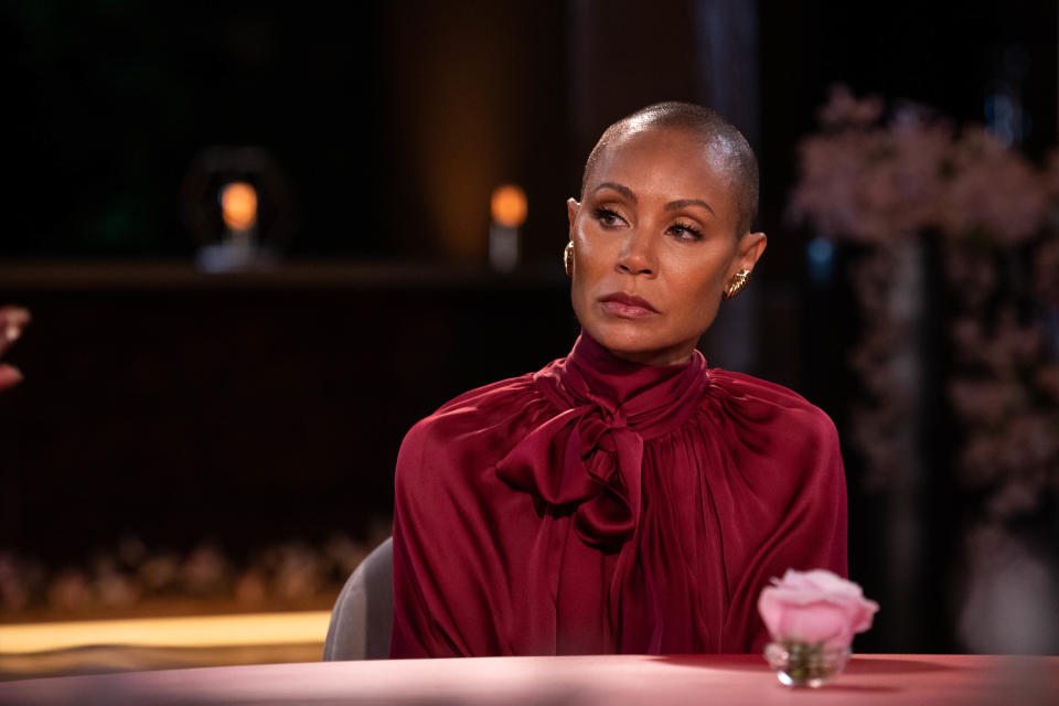 Jada Pinkett Smith discusses alopecia in emotional "Red Table Talk" episode.