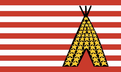 <span class="caption">The flag of the Native American Alcatraz protest in 1969, designed by Lulie Nall, a Penobscot Indian.</span>