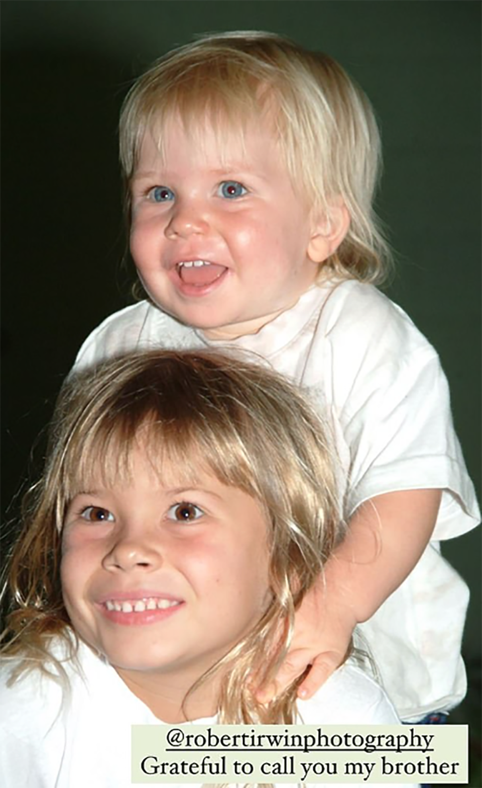 Throwback photo of Bindi Irwin and Robert Irwin