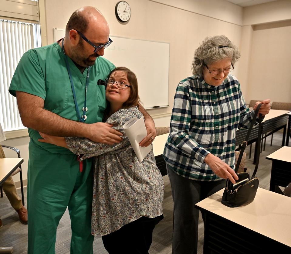 Marilyn Kent and her daughter Karen, who has Down syndrome, were both implanted with Inspire therapy devices by Dr. Jason Kass of St. Vincent Hospital.