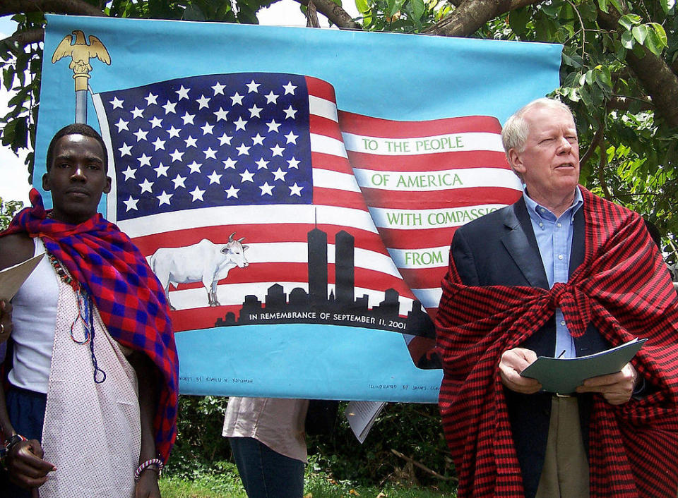 A Masai person with William Brancick