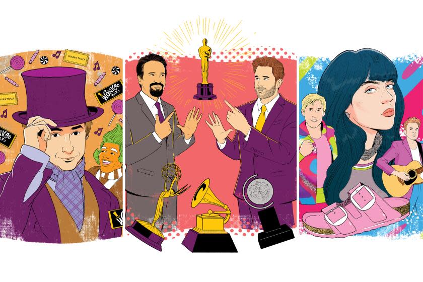 Illustration song trivia L-R: Neil Hannon, Lin-Manuel Miranda, Ben Platt, Ryan Reynolds, Billie Eilish, Finneas O'Connell.