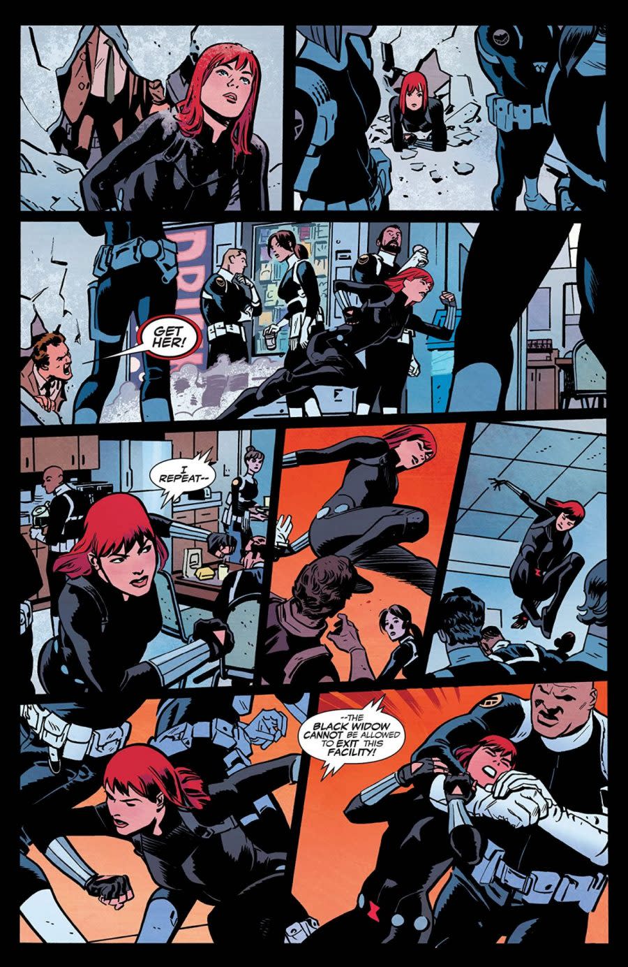 black widow comic panel