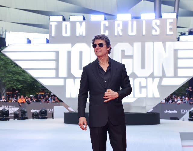 MEXICO CITY, MEXICO – MAY 06: Tom Cruise attends the Mexico Premiere of “Top Gun: Maverick” at Cinepolis Parque Toreo on May 06, 2022 in Mexico City, Mexico. (Photo by Hector Vivas/Getty Images for Paramount Pictures)