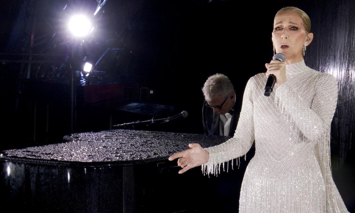 <span>Celine Dion performs at the opening ceremony of the Paris Olympics last month.</span><span>Photograph: Olympic Broadcasting Services/Reuters</span>