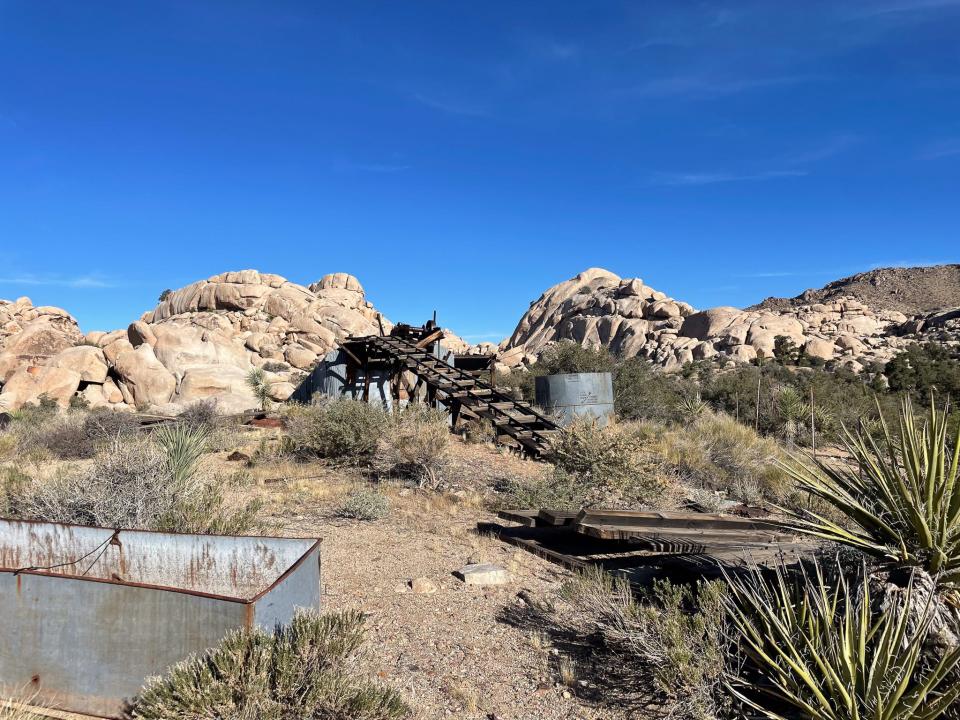 Part of the Wall Street Mine site in Joshua Tree National Park, California.