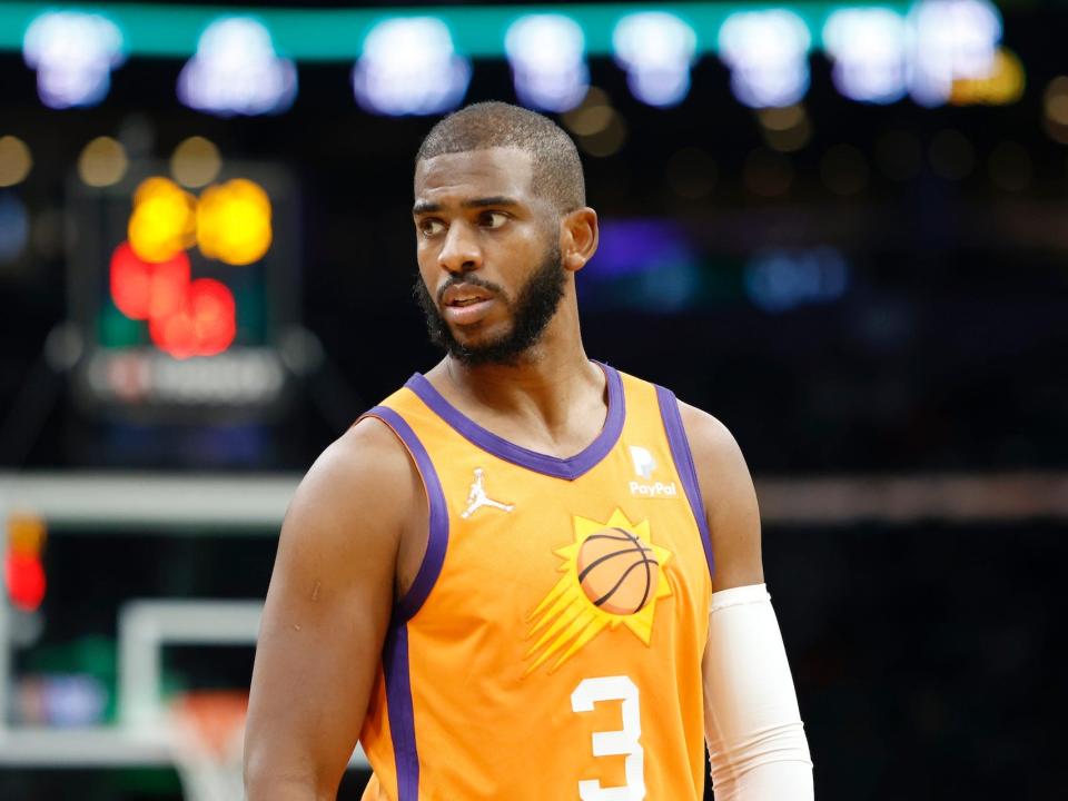 Chris Paul looks off to the side during a game.