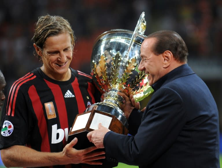 As owner of AC Milan, which Silvio Berlusconi (R) bought in 1986 saving it from bankruptcy, the club was crowned champions of Europe five times but since its last Champions League trophy in 2007 fortunes have dwindled