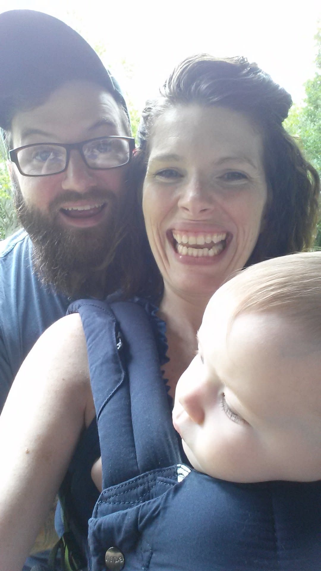 A family photo opp while out on a walk. It's hard to believe there was a time when there was only three of us. (Photo: Courtesy of Lauren Wellbank)