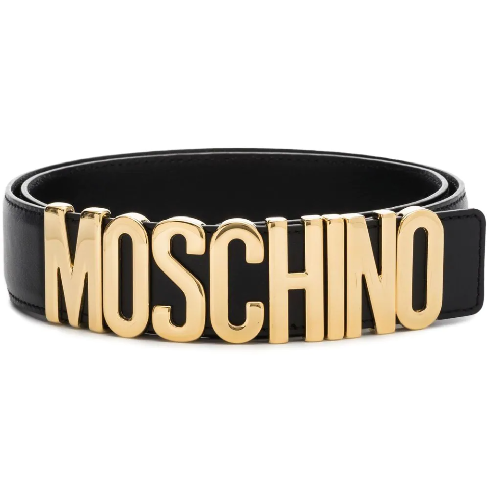 Moschino Logo-Plaqued Leather Belt