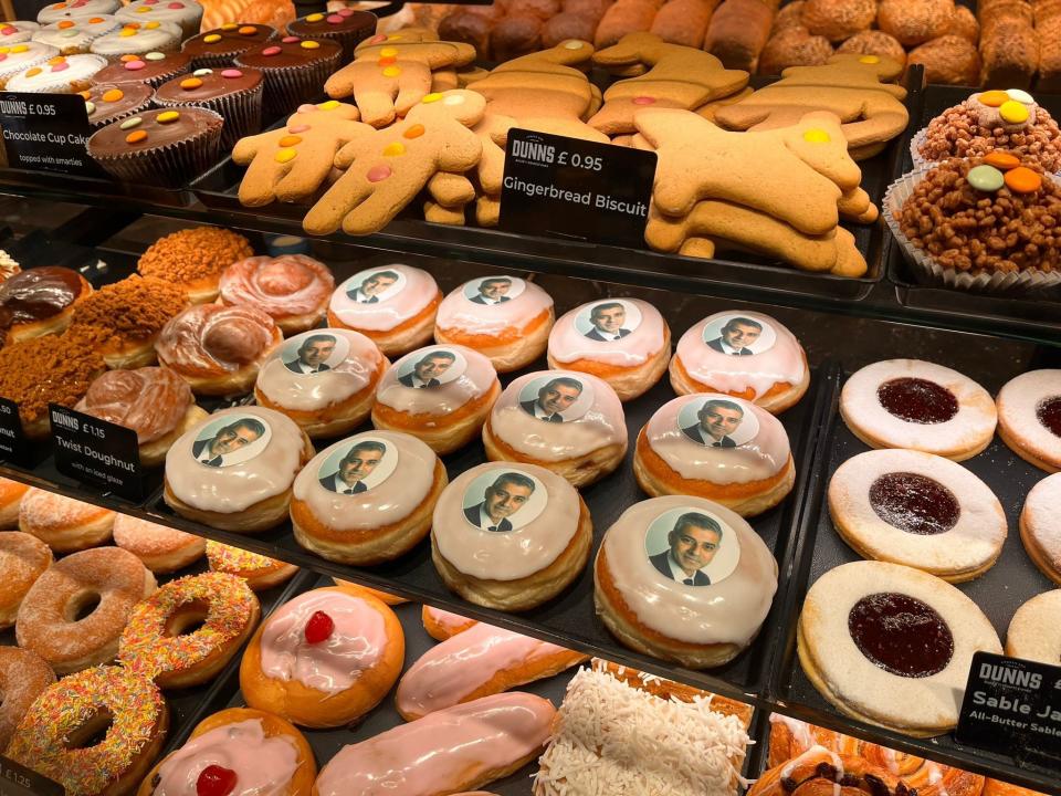 Taste test: the Sadiq Khan jam doughnuts in Dunn’s bakery (Supplied)