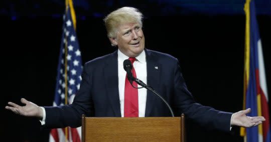 Republican presidential candidate Donald Trump speaks during the opening session of the Western Conservative Summit, Friday, July 1, 2016, in Denver. (Photo: David Zalubowski/AP)