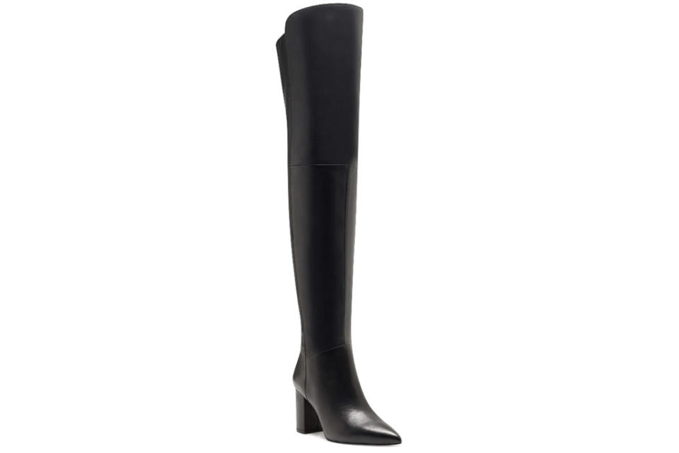 black boots, leather, knee high, over the knee, louise et cie