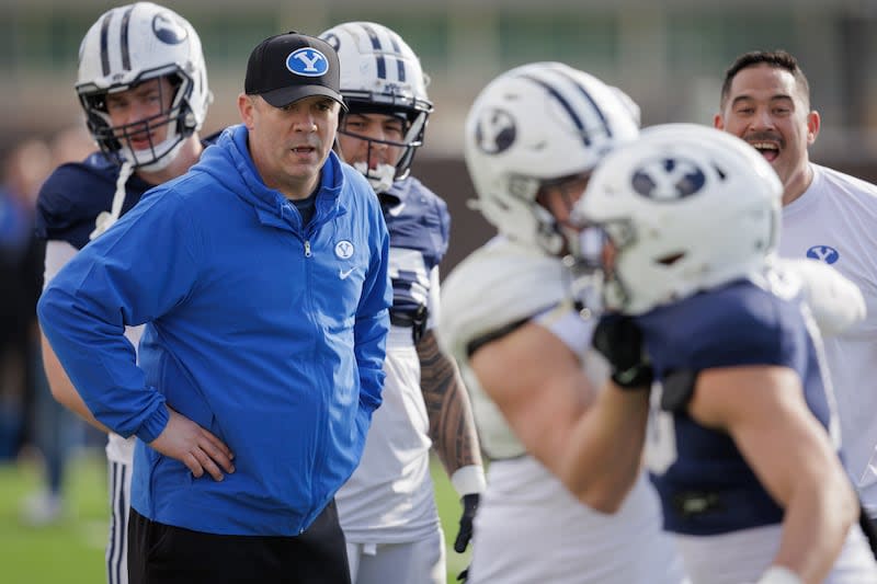 BYU tight ends coach Kevin Gilbride