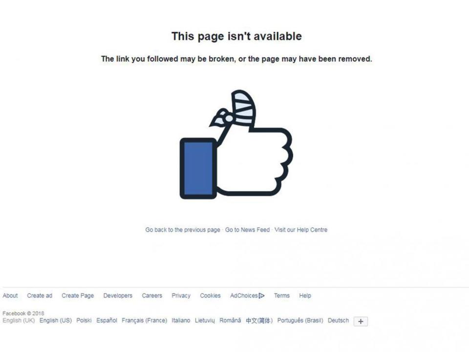 Britain First's official Facebook page has been deleted (Facebook)