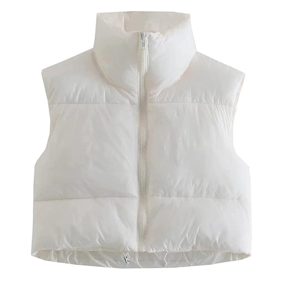 KEOMUD Women's Winter Crop Vest