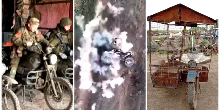 "Chicken cages" cause motorcycles of the Russian Armed Forces to lose speed and maneuverability