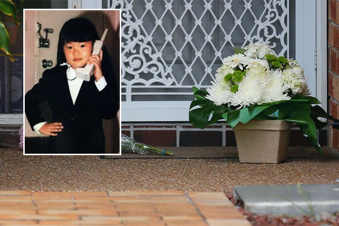 Flowers left at the family home of Quanne Diec, 18 years after her disappearance. Photo: AAP